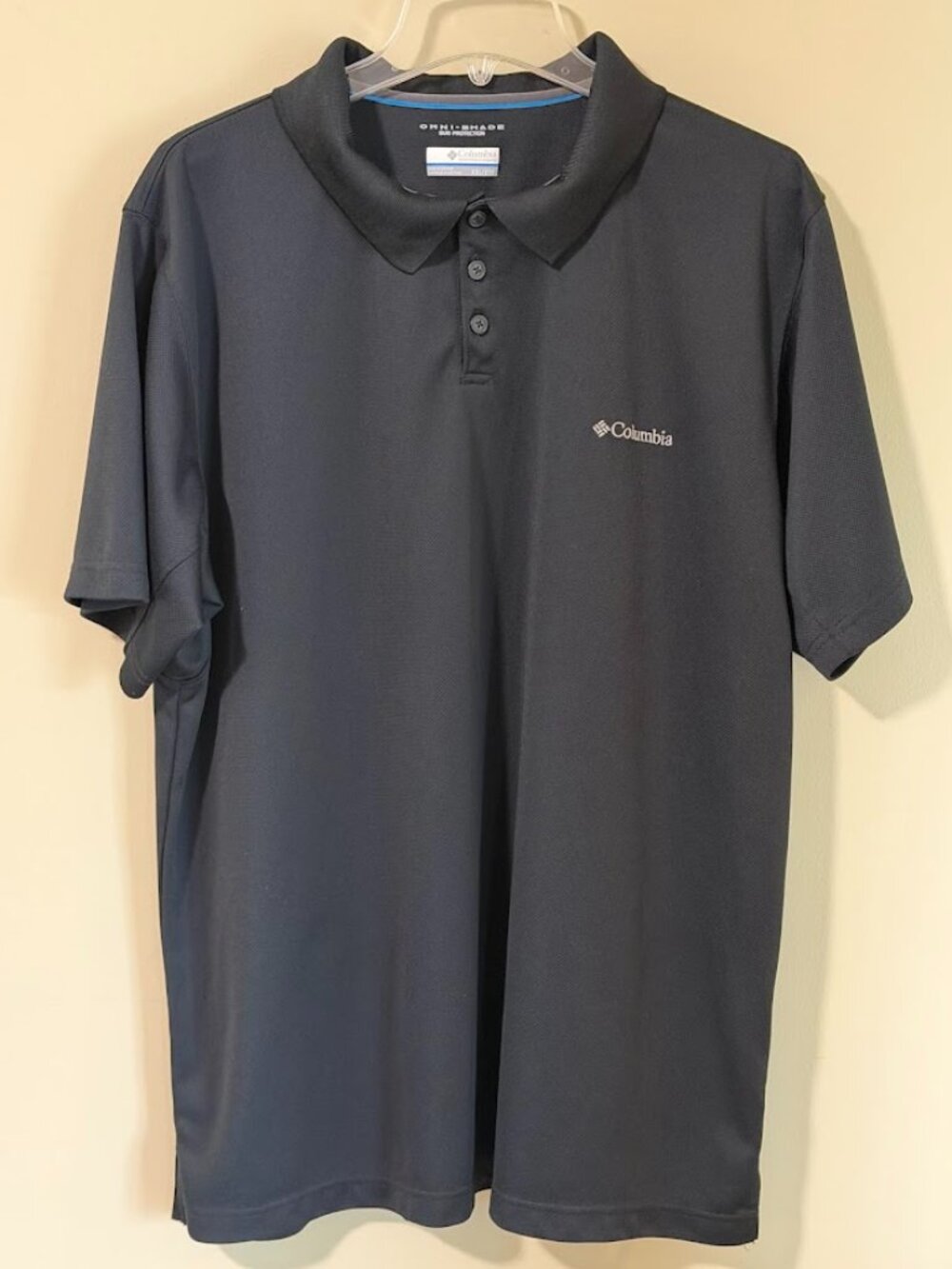 Columbia Mens Omni-Shade Black Polo Shirt - XXL